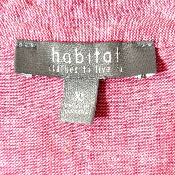 Habitat XL pink linen cotton blend shell button front collared tunic blouse shir - Picture 10 of 11